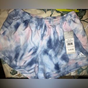 Adidas Blue and Pink Tie-Dye Shorts